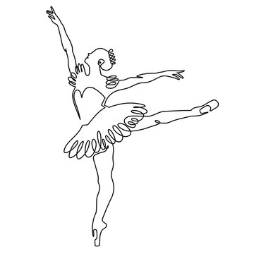Line Illustration of a ballerina