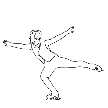 Line Illustration of an iceskater