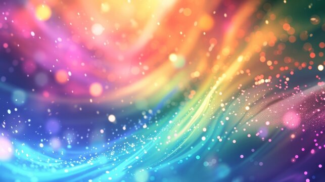 Glittering particles in a cosmic dance of light and color.