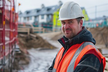 Fototapeta premium project manager of a construction site looking pretty pleased with himself