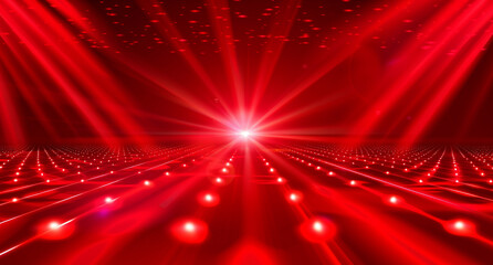red light shining on the stage