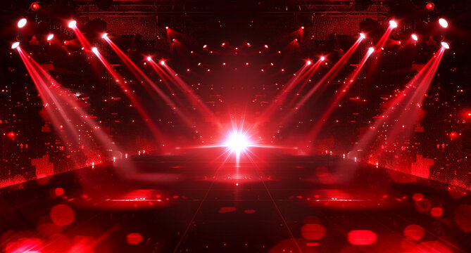 red light shining on the stage