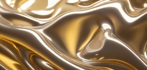 Abstract figure chrome soft waves with beige highlights