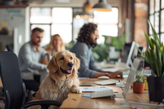 A pet dog in a business environment - Powered by Adobe
