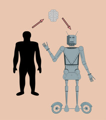 Robot and Human Shadow
