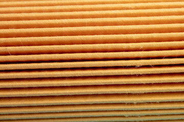 Macro close up of a Paper oil filter
