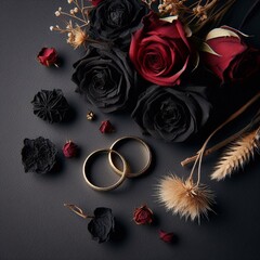roses on black background