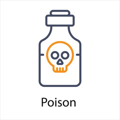 Poison  Icons vector, website, booking sites and mobile apps. Graphic contour logo for offers, commerce, ui ux and other design needs. Vector isolated stock illustration