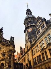 Naklejka premium Historical buildings in central Dresden, Germany