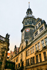 Naklejka premium Historical buildings in central Dresden, Germany