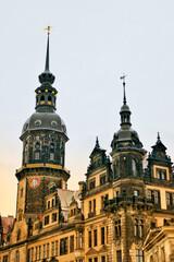 Fototapeta na wymiar Historical buildings in central Dresden, Germany