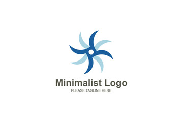 Blue minimalist logo design