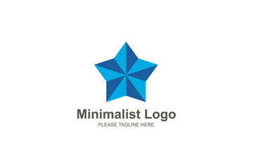 Obraz premium Blue minimalist logo design