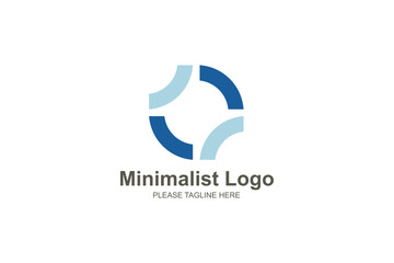 Blue minimalist logo design