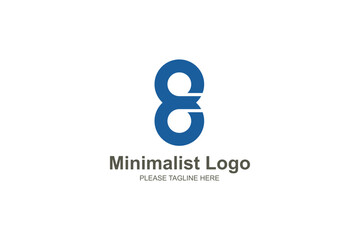 Obraz premium Blue minimalist logo design