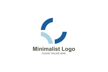 Blue minimalist logo design