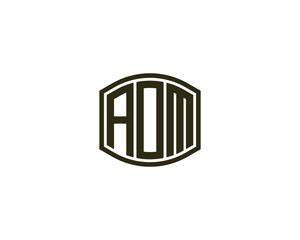 AOM logo design vector template