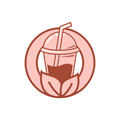 Chocolate drink logo icon concept illustration