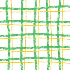 Vector hand drawn cute checkered pattern. Doodle Plaid geometrical simple texture of brush, crayon, dry chalk. Crossing lines. Abstract cute delicate pattern ideal for fabric, textile, wallpaper