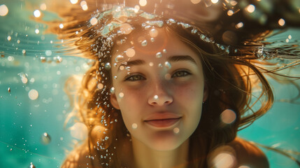 portrait of a woman in water