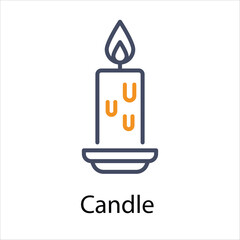 Candle  Icons vector, website, booking sites and mobile apps. Graphic contour logo for offers, commerce, ui ux and other design needs. Vector isolated stock illustration