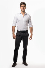 male model on white background