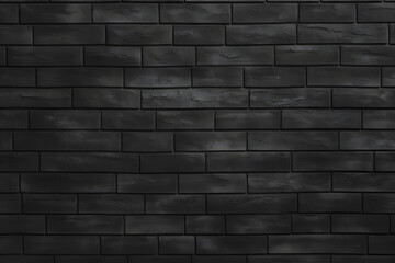 Rough black texture brick wall background - Ai Generated