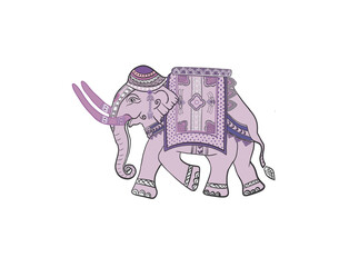 Thai elephant transparant pink clip art for element design for elephant pattern pants design. Seamless. Ethnicity. Thai patterns,printed fabrics, pants,Elephant Ikat,Traditional thai ethnic pattern.
