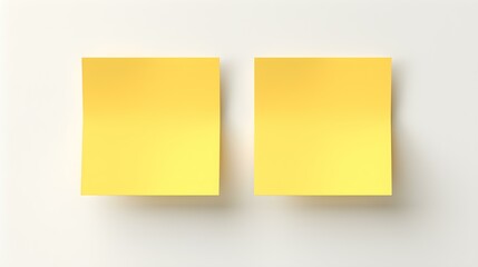 Two Yellow square Paper Notes on a white Background. Brainstorming Template with Copy Space