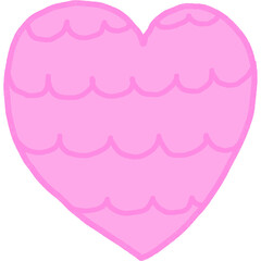 Pink Heart Clipart. illustration on transparent background
