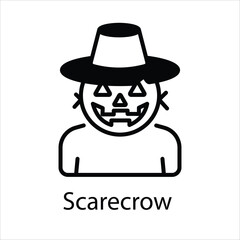 Scarecrow  Icons vector, website, booking sites and mobile apps. Graphic contour logo for offers, commerce, ui ux and other design needs. Vector isolated stock illustration