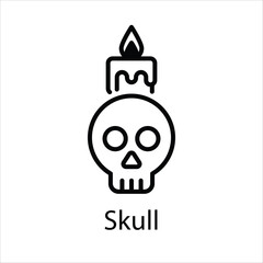 Skull Icons vector, website, booking sites and mobile apps. Graphic contour logo for offers, commerce, ui ux and other design needs. Vector isolated stock illustration