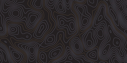 Fototapeta na wymiar Abstract wavy topographic map. Abstract wavy and curved lines background. Abstract geometric topographic contour map background.