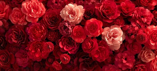 Obraz premium red rose petals background