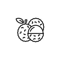 Lychee line icon isolated on transparent background
