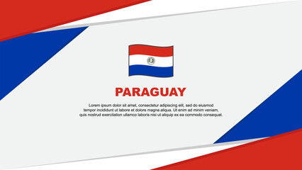 Paraguay Flag Abstract Background Design Template. Paraguay Independence Day Banner Cartoon Vector Illustration. Paraguay