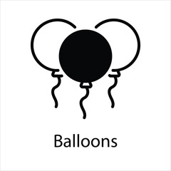 Balloons Icons vector, website, booking sites and mobile apps. Graphic contour logo for offers, commerce, ui ux and other design needs. Vector isolated stock illustration