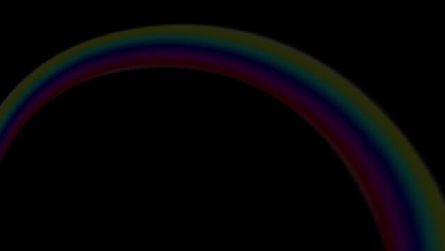 Animation material where a colorful rainbow appears (black background) Overlay, visual effects,