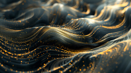 black and golden abstract , fluid flow , wavy 


