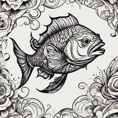 Fish tatto design EPS format very cool