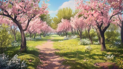 March is the month of trees, the som blooms and the almond trees - obrazy, fototapety, plakaty