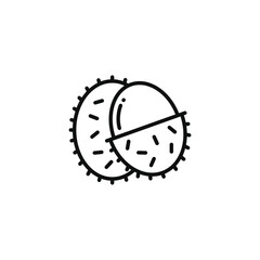Rambutan line icon isolated on transparent background