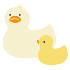 親子のアヒルのおもちゃイラスト