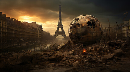  Apocalyptic image of the post World War II globe