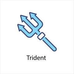 Trident  Icons vector, website, booking sites and mobile apps. Graphic contour logo for offers, commerce, ui ux and other design needs. Vector isolated stock illustration