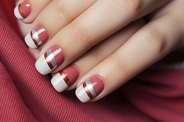 Beautiful Nail Art Manicure. Nail designs with decoration.Manicure nail paint.