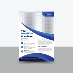 Corporate modern business flyer template design. Abstract organic shapes flyer and creative design, vector illustration template in A4 size.