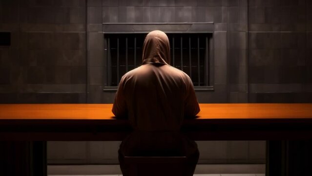 In Denial A defendant sits in the dock refusing to accept the truth revealed in his interrogation