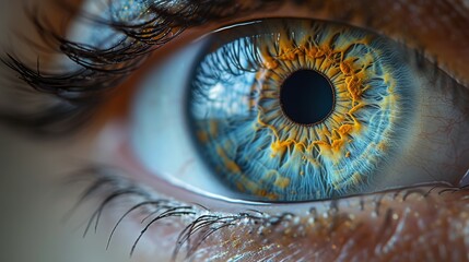 Human Eye Macro, a close-up of a human eye, capturing the intricate details and reflections.