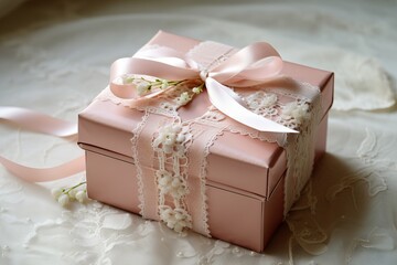 A gift box with a delicate lace border